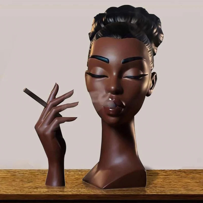 Headscents Head Incense Burner - Black Woman Resin Censer, Incense Stick Holder for Living Room  Headscents