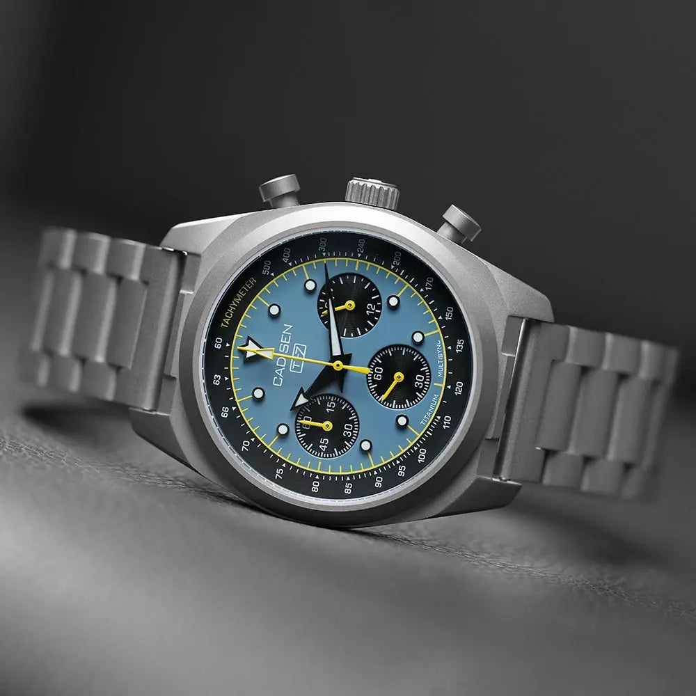 CADISEN TI-7 MULTISYNC Titanium Moon Mens Watches Quartz Chronograph