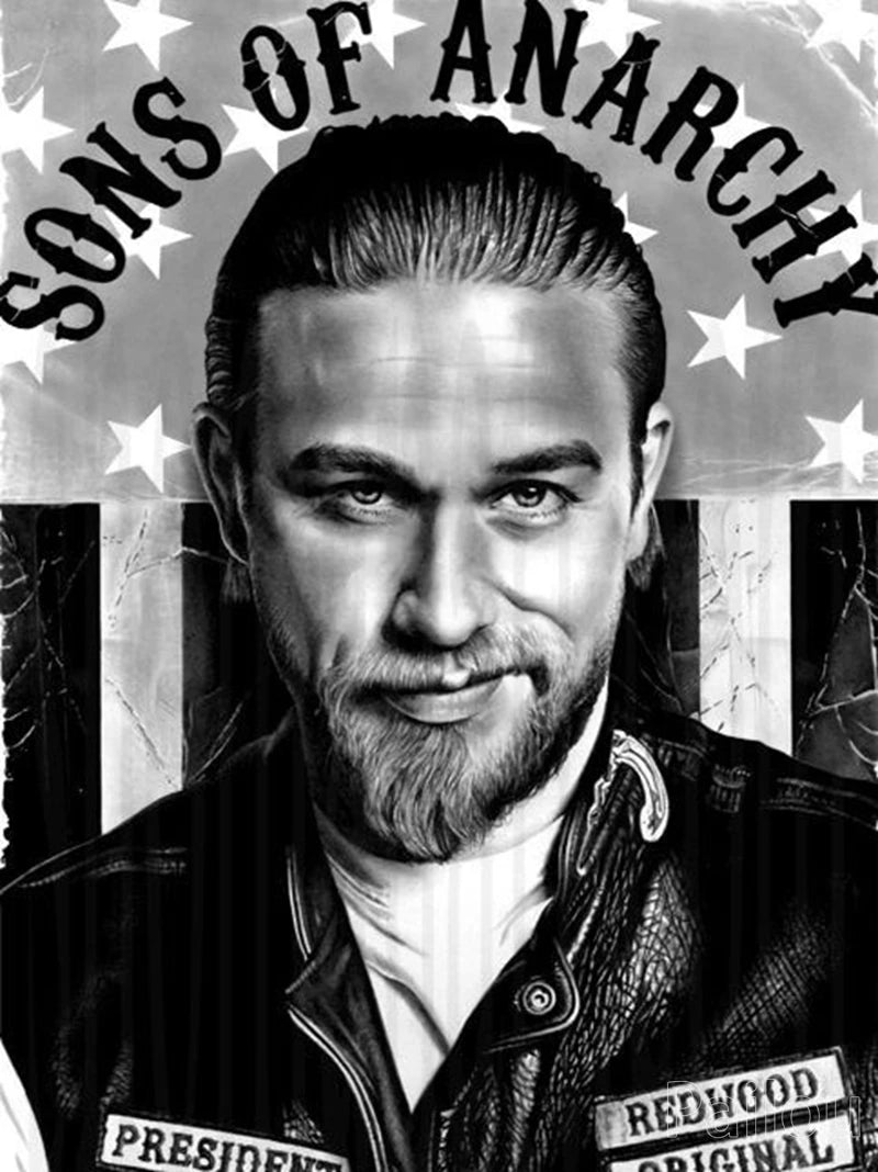 Son Of Anarchy 5D DIY Diamond Painting Full Round Drill Mosaic Death Skull Motorcycle Cross Stitch Handwork Home Decor