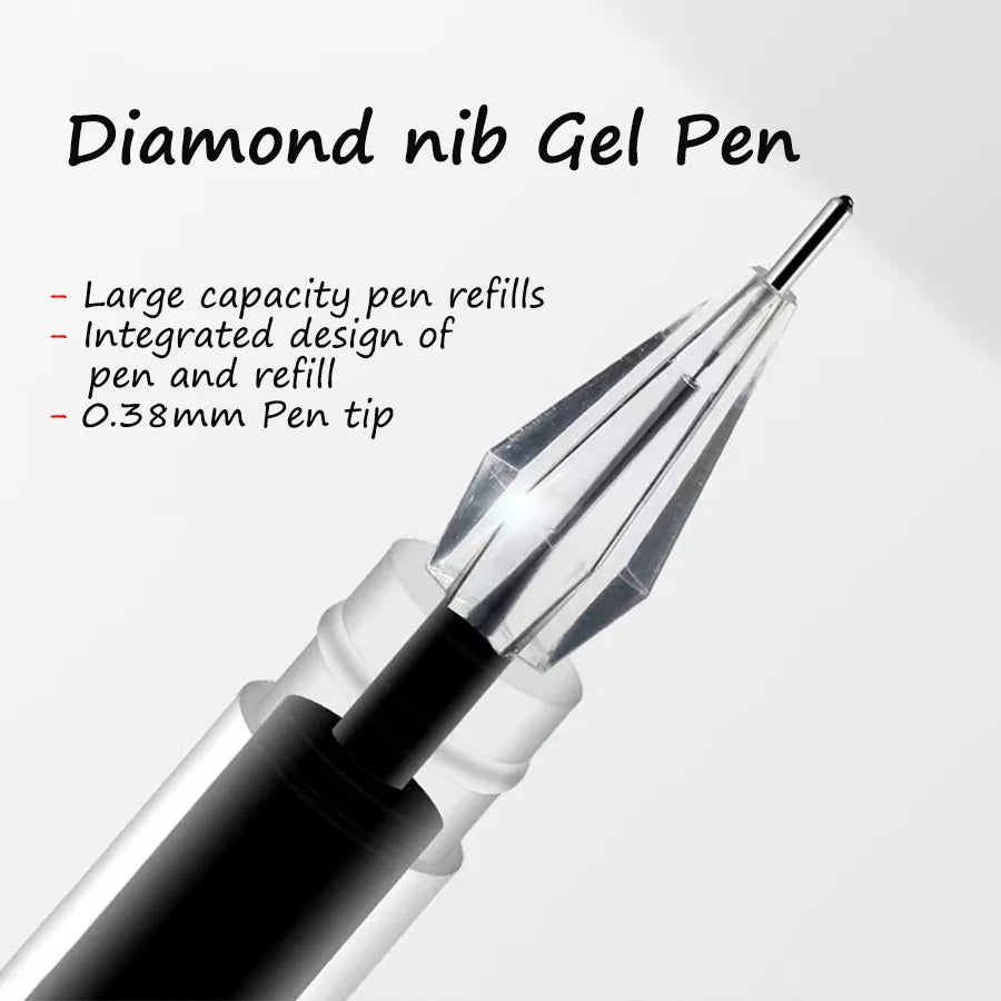 Diamond Tip Gel Pens 0.38mm 3-Pack