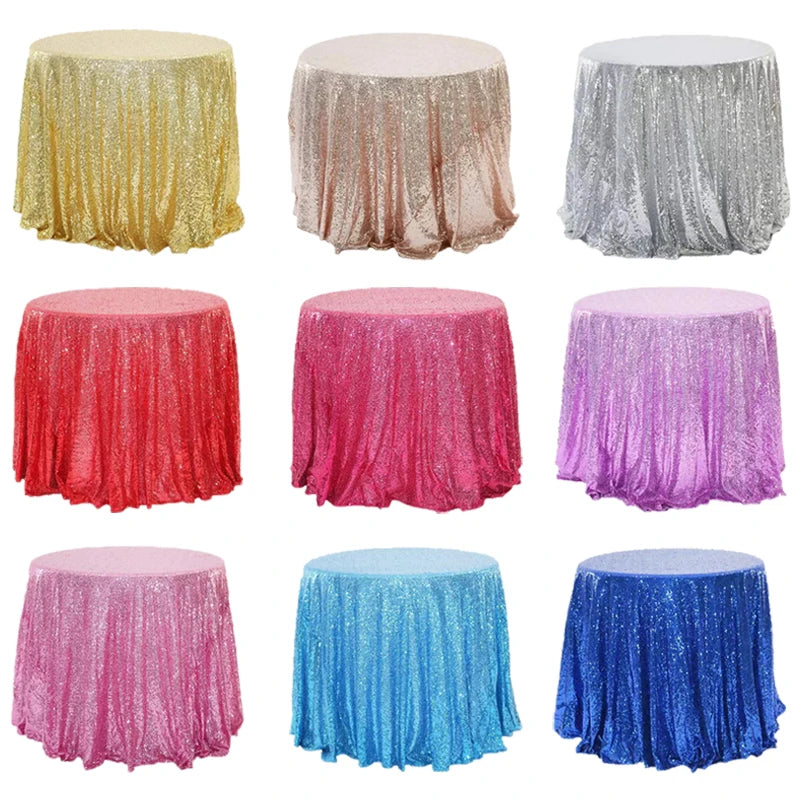 180cm Round Sequin Tablecloth  for Wedding Banquet Wedding Birthday Christmas Party Table Decoration Sequin dining table decorat