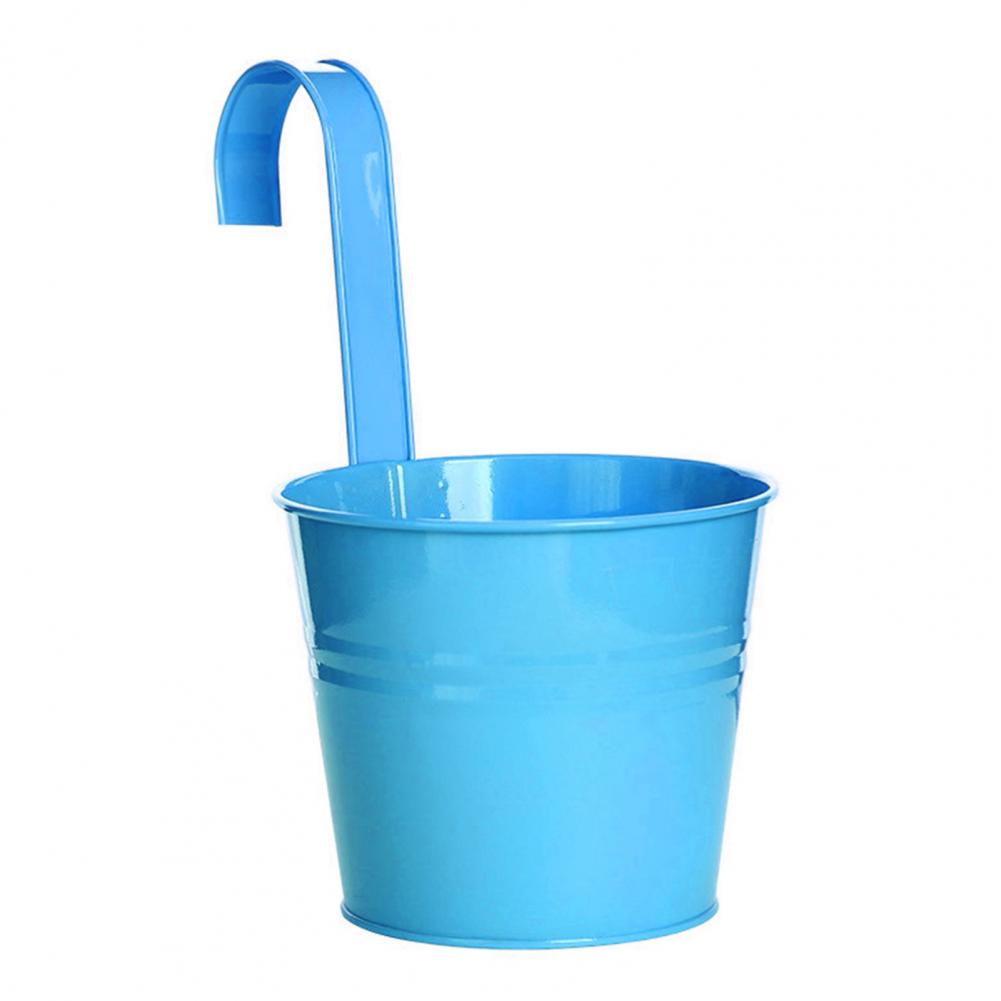 Hanging Flower Pot Natural Style Iron Metal Bucket Balcony Courtyard Home Decor Cafe Hook Wall Pot Flower Pot Garden Decoratiom