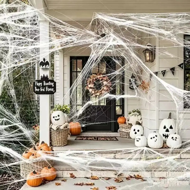 Stretchy Artificial Spider Web with Spider