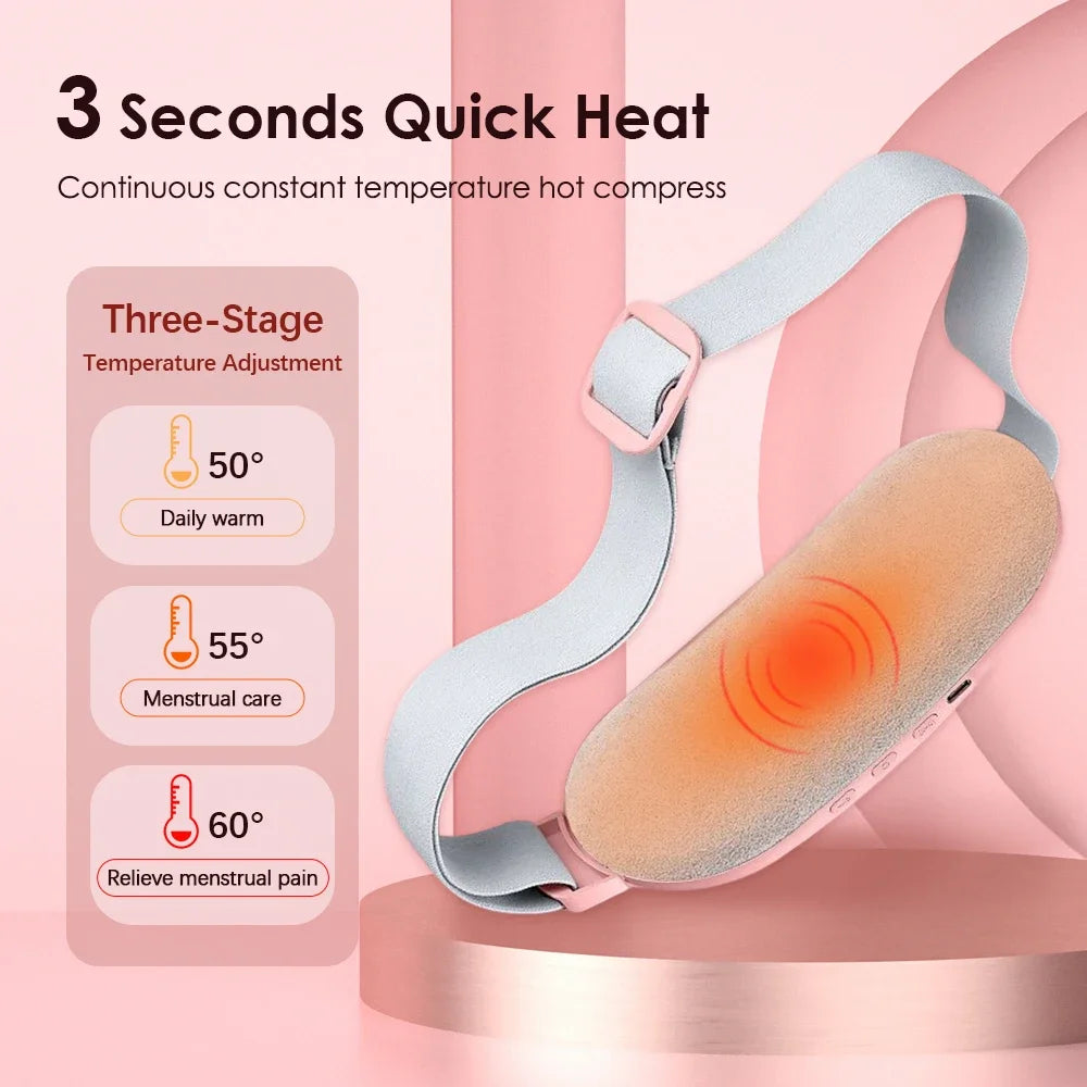 Electric Waist Massage Period Cramp Massager Vibrating Heating Belt