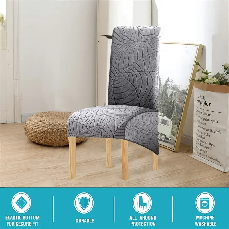 1PC Jacquard Chair Cover Stretch XL Size Long Back Chair Covers Seat Covers For Wedding Dining Room Home Kitchen Chairs