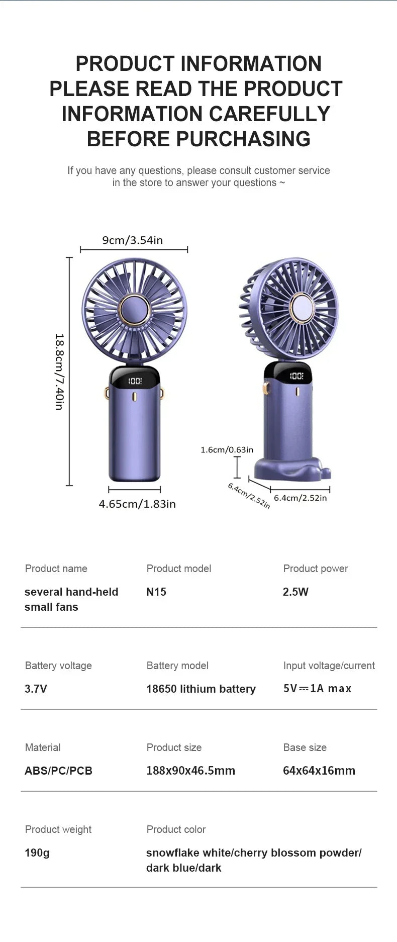 Portable Neck Fan with LED Display & Phone Stand – 1800mAh Rechargeable
