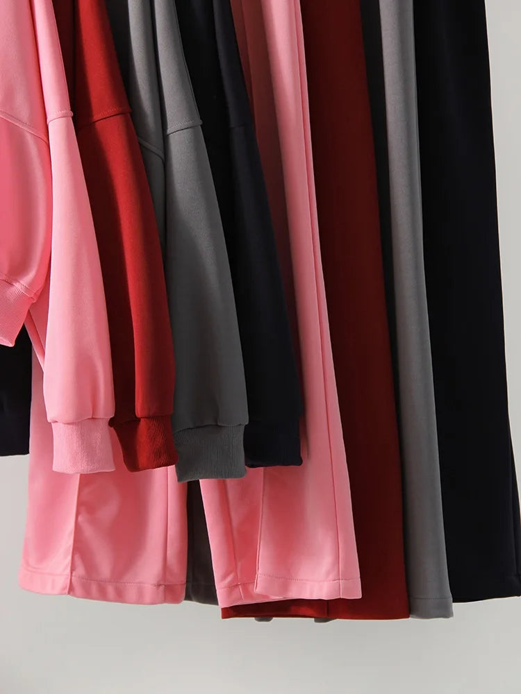 Gray Straight Pants Two Pieces Sets Women Outfit Long Sweatpants Street Wear Zipper Jacket Track Suits Sweatshirt Sets For Women
