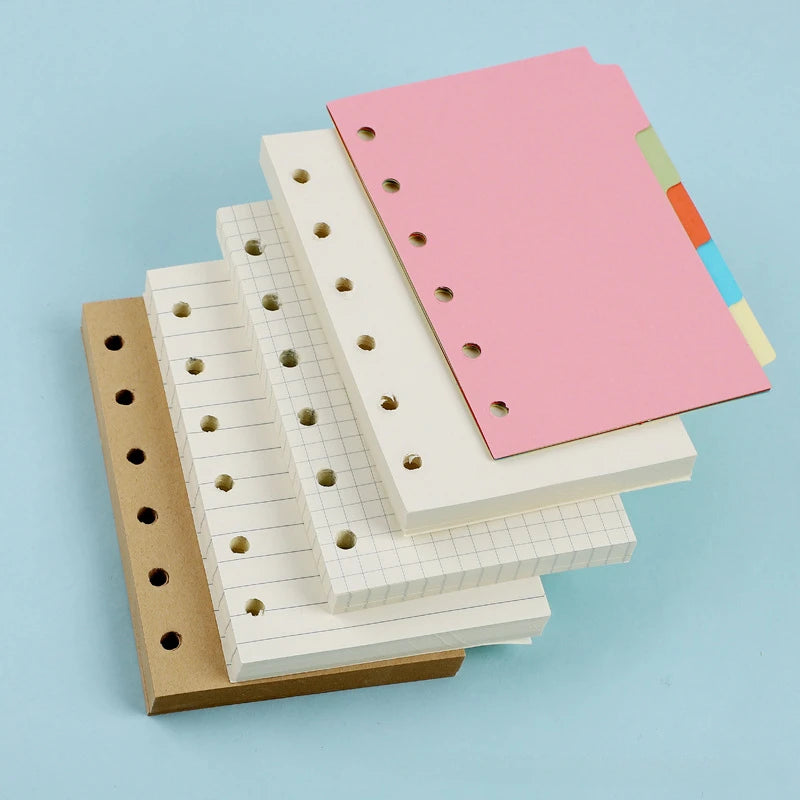 A7 6Holes Loose Leaf Notebook Refill Spiral Binder Inner