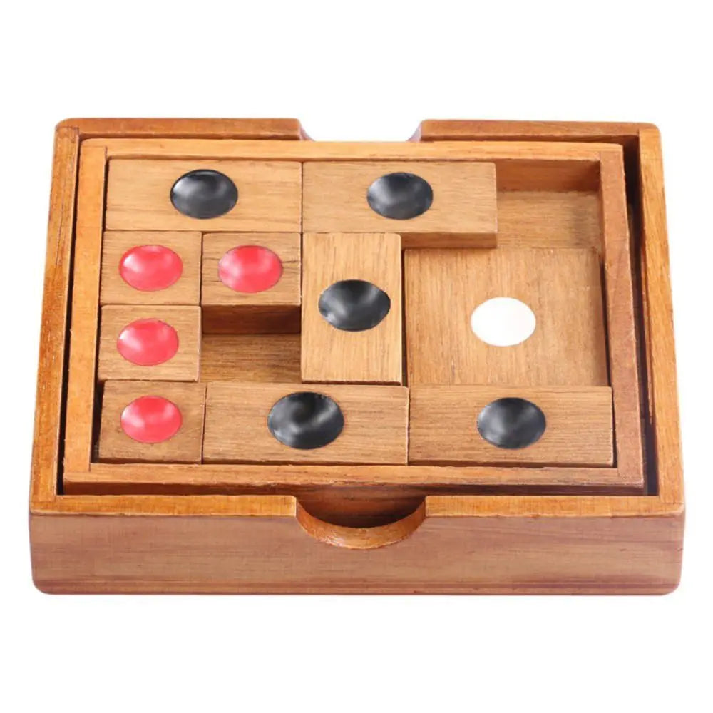 Klotski Wooden Slide Escape Puzzle Huarong Road Game Cube Chinese Huarong Sliding-Puzzle Classical Wooden Family Playing