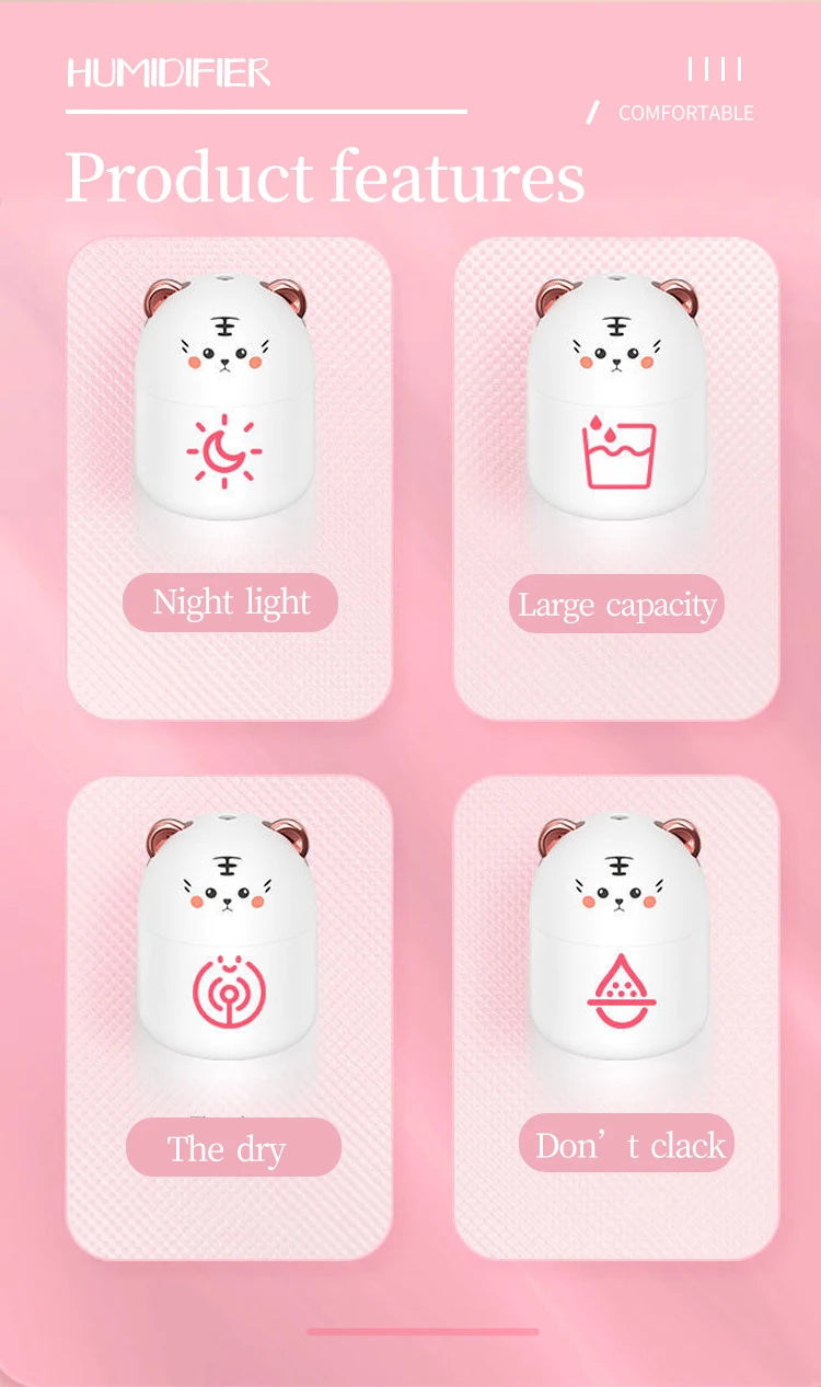 Cute Pet Humidifier Mini Office Desktop Air Conditioning Room Air Humidification Usb Small Household Heavy Fog Spray