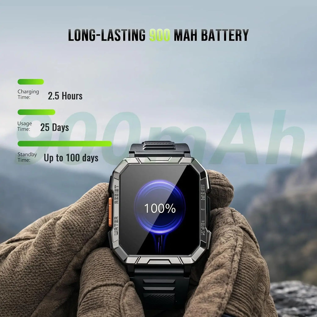 Blackview Military Smart Watch for Men with Flashlight/Compass IP68