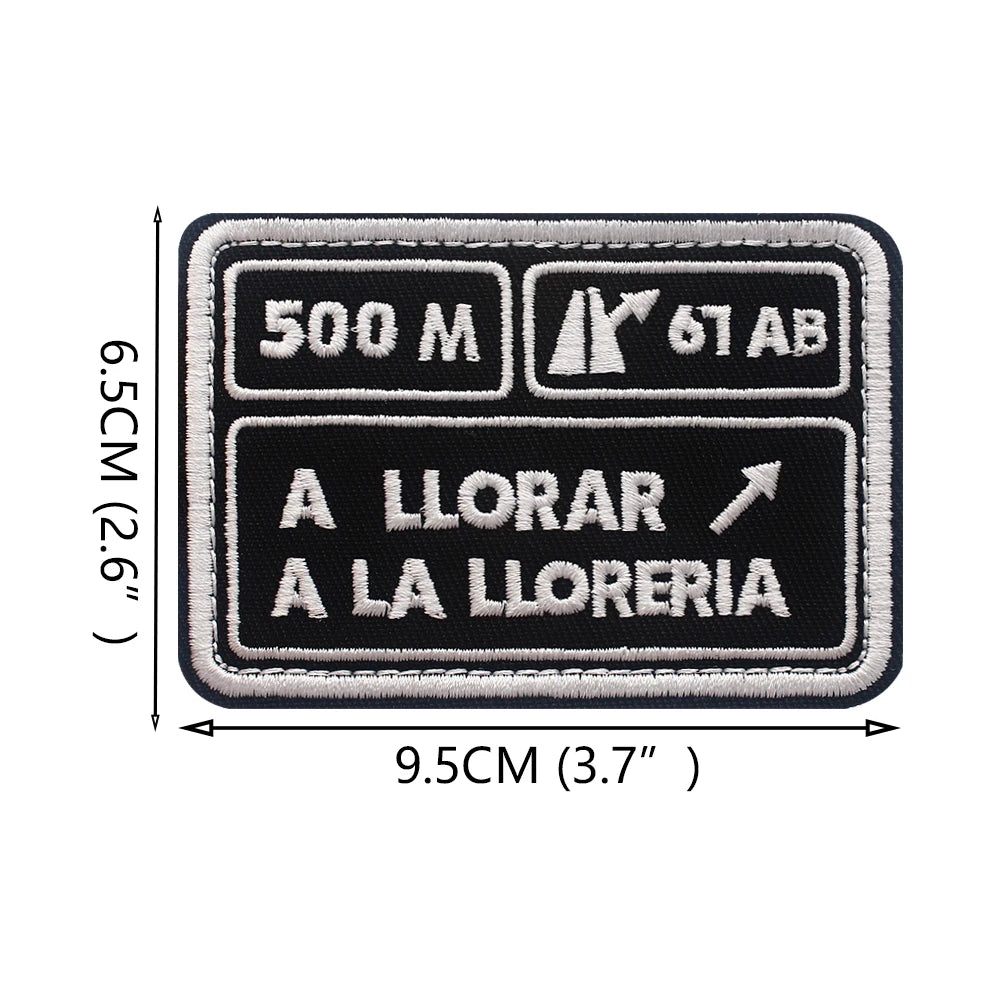 20kg Strength Lifting Barbell 500m A Llorar A Dar Por Patch PVC Emblem With Hook Fastening For Backpack Cap Vest Helmet Uniform