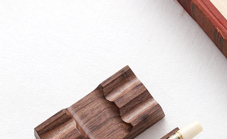 Walnut Wood Pen Holder Stand Desk Organizer Office Supply for Dip Pen Fountain Pen Rest Desk Accessories Office School Supplies