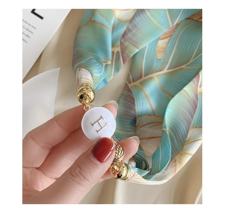 Imitation Silk Scarf Magnetic Buckle Necklace Pendant Wearing Spring and Autumn Cervical Protection for Women