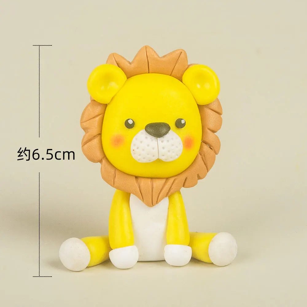 Animals Cake Topper Jungle Safari Birthday Cake Decorations Lion Monkey Elephant Zebra Giraffe Cake Toppers Wild Birthday Decor