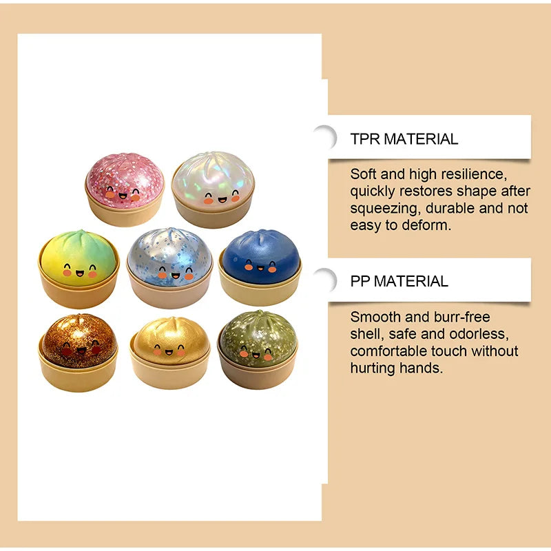 Soft Steamed Buns Pinch Simulation Steamed Bread Desktop Decompression Ornaments Office Relaxation And Pressure Relief Pinch