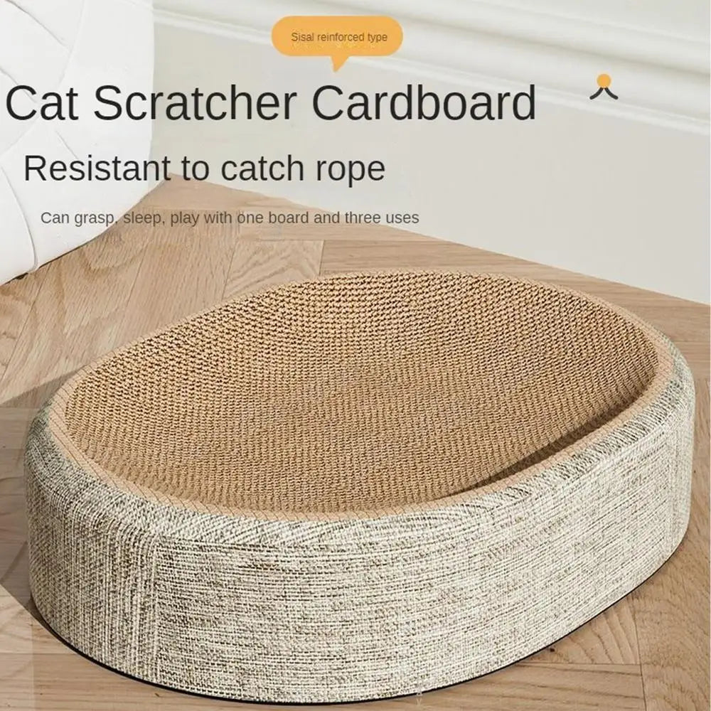 16.14x12.2x3.93 Sturdy Pet Sleeping Mat For Indoor Cat Bed 2 in 1 Scratcher Mat Cat Bed Oval Cat Scratcher Pad