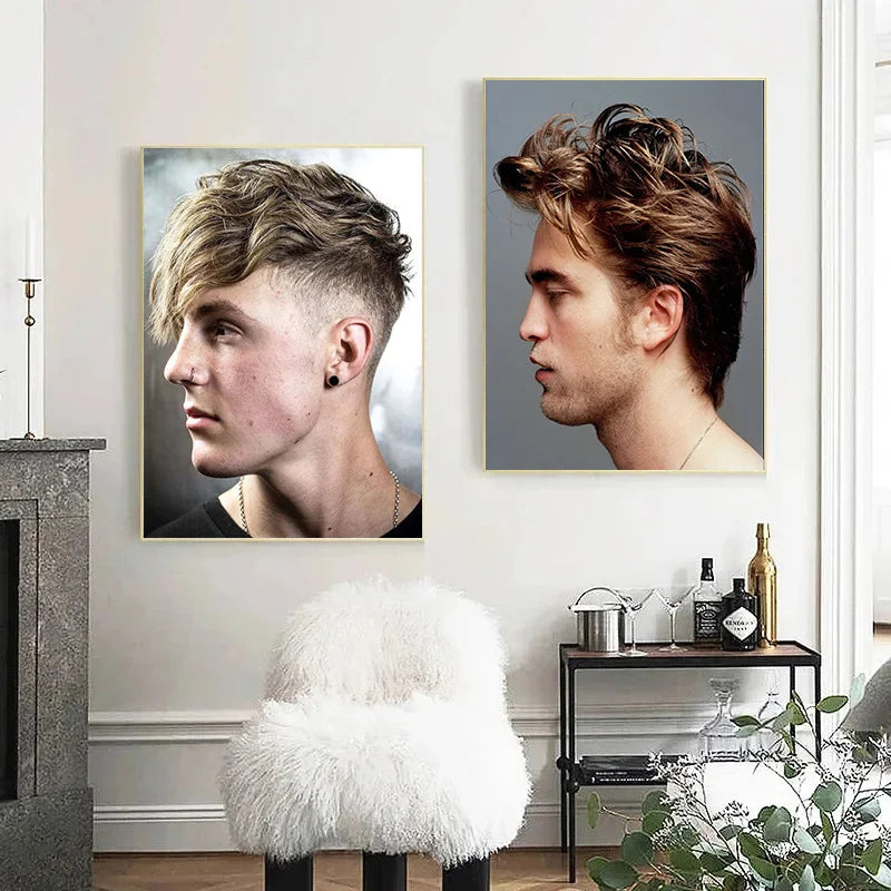 Fashion Man Hairstyle Model Hairdressing Poster Male Hair Design Canvas Painting Wall Pictures Salon Barber Shop Home Decor