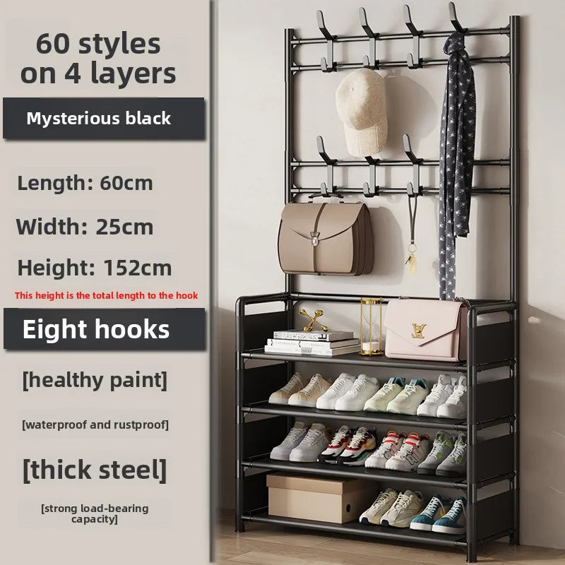 Multi-layer Door-mounted Shoe Hat Rack - Simple Assembly Household
