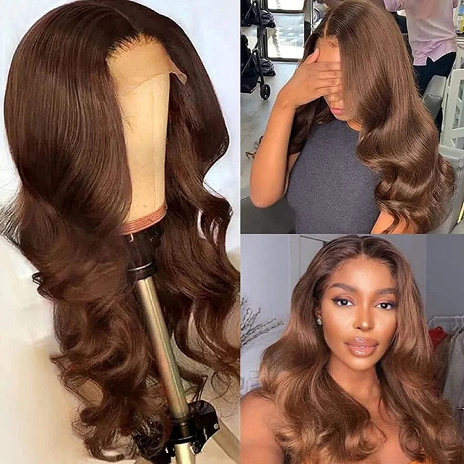 Chocolate Brown Body Wave Lace Front Wig
