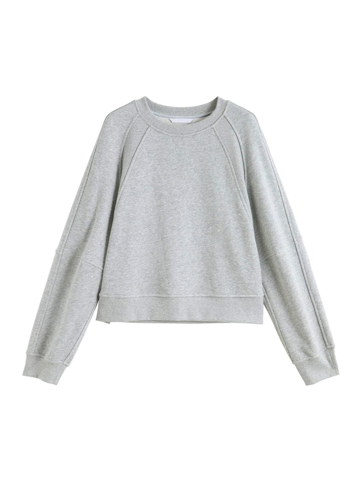 ZIQIAO Petite Sense Structure Raglan Sleeve Pullover Sweatshirt For Women 2025 Autumn New Round Neck Solid Color Top 25ZQ93075