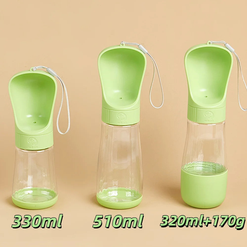 2In1 Portable Dog Water Bottle With Food Container For Small Large Dogs Cat Pet Outdoor Drinking Bowl Golden Retriever Supplies