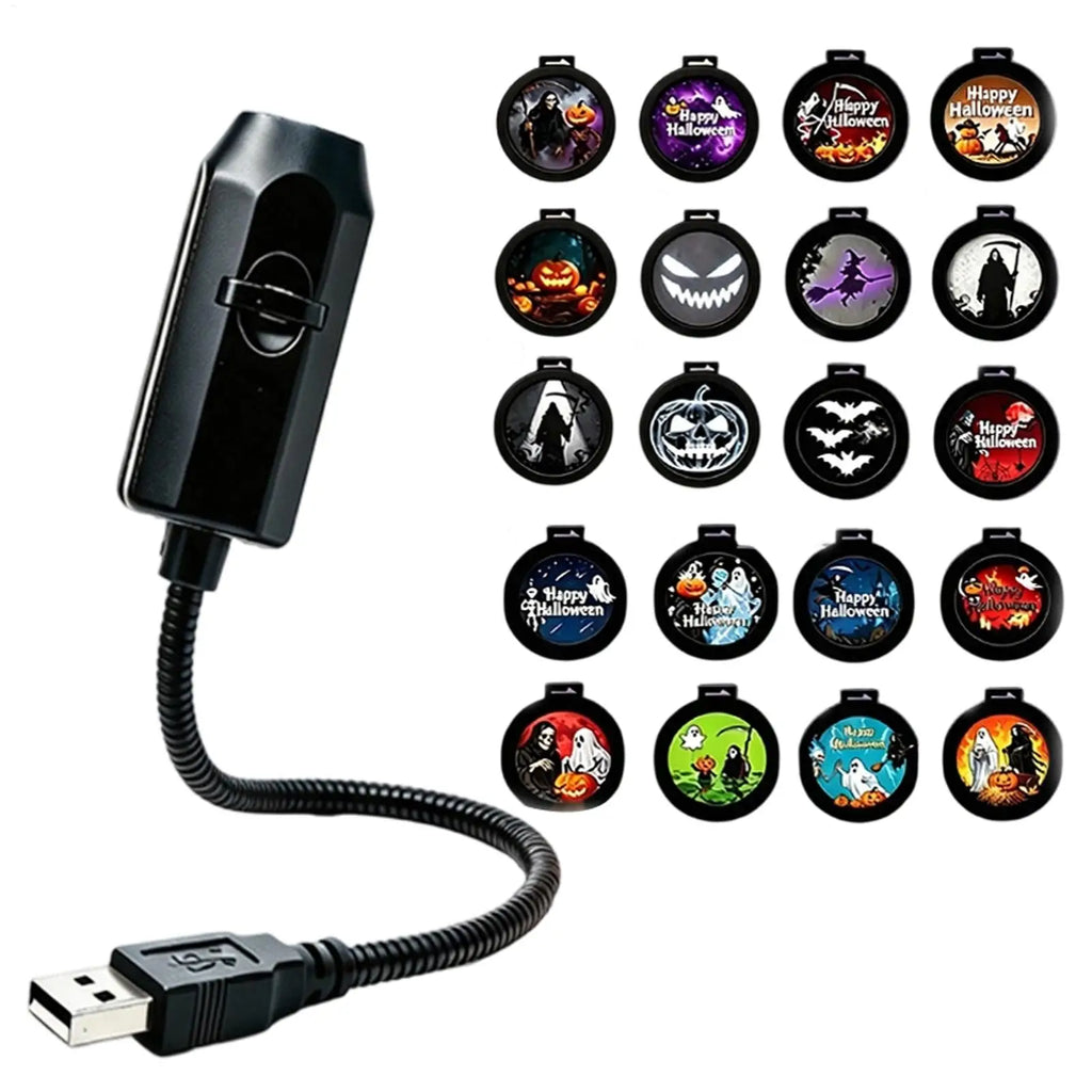 USB Projector Light Christmas Elk Santa Claus Night Light