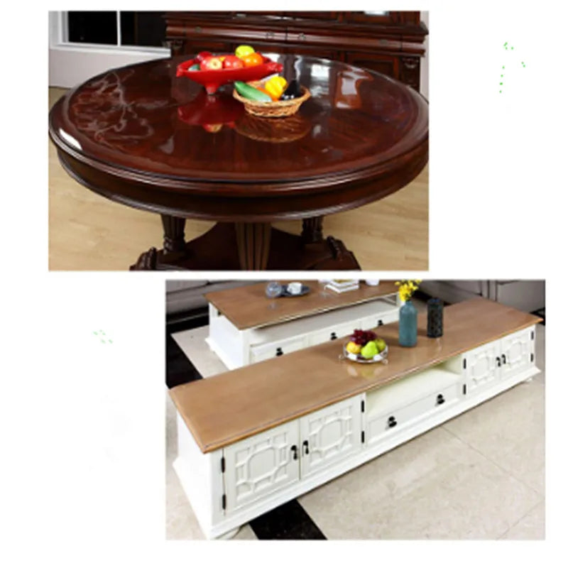 1pcs thickness 1.0mm Soft glass PVC plastic tablecloth  transparent tablecloth waterproof kitchen pattern oil soft cloth