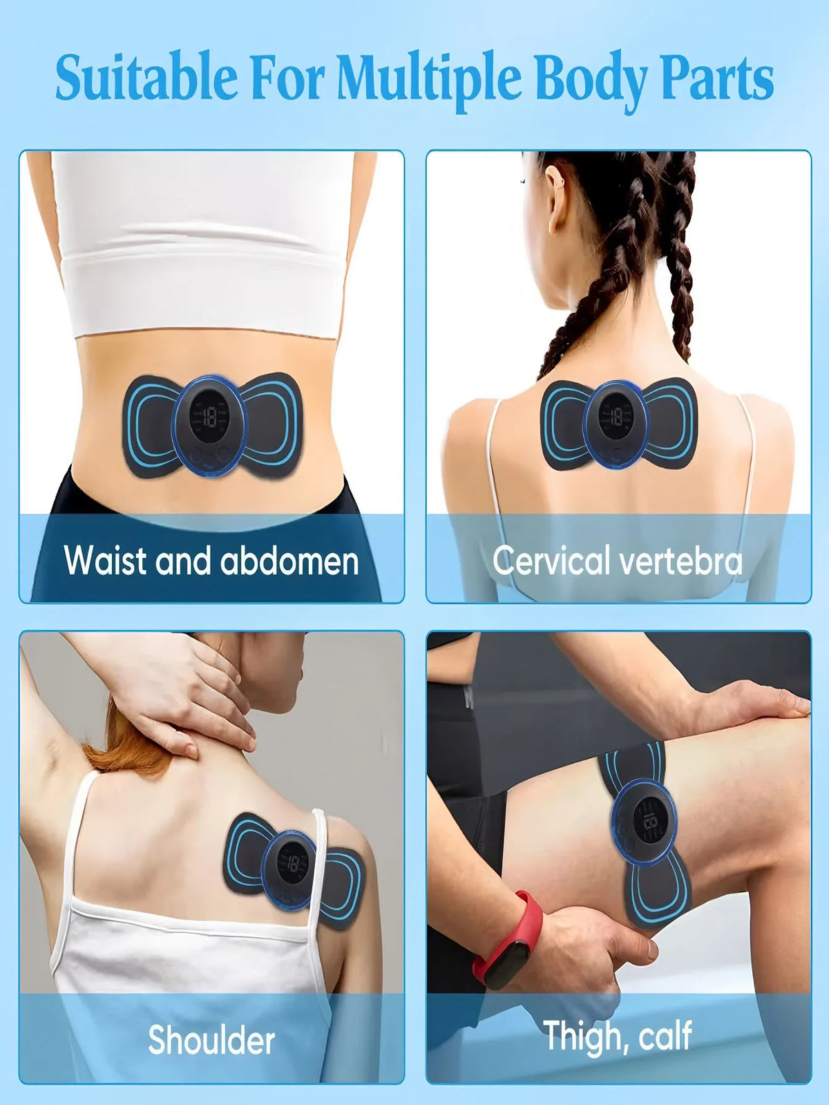 LCD Display EMS Neck Massage Electric Massager Cervical Neck