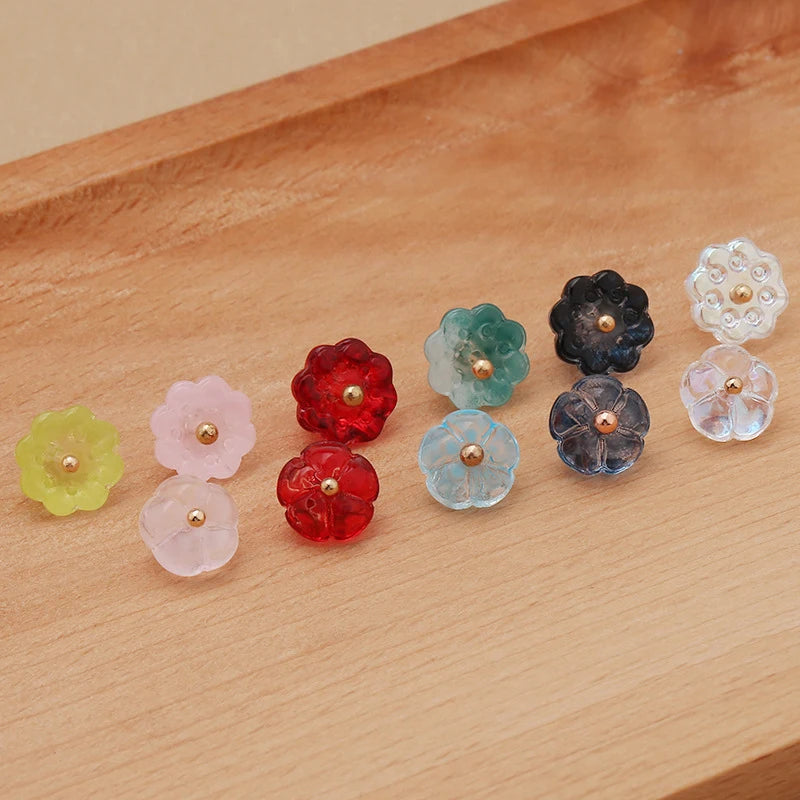 Glass Imitation Jade Mushroom Buttons Exquisite Retro Shirt Button Buckles for Cheongsam Cardigan Decor Sewing Scrapbooking
