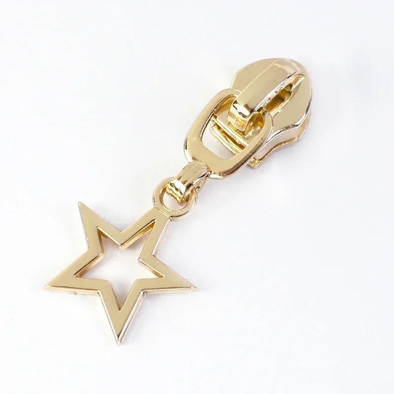 10/30Pcs Star Zipper Slider Pulls for Nylon Zippers By The Meter Bag Coat Zips Head Pullers Repair Kit DIY Sewing Accessories