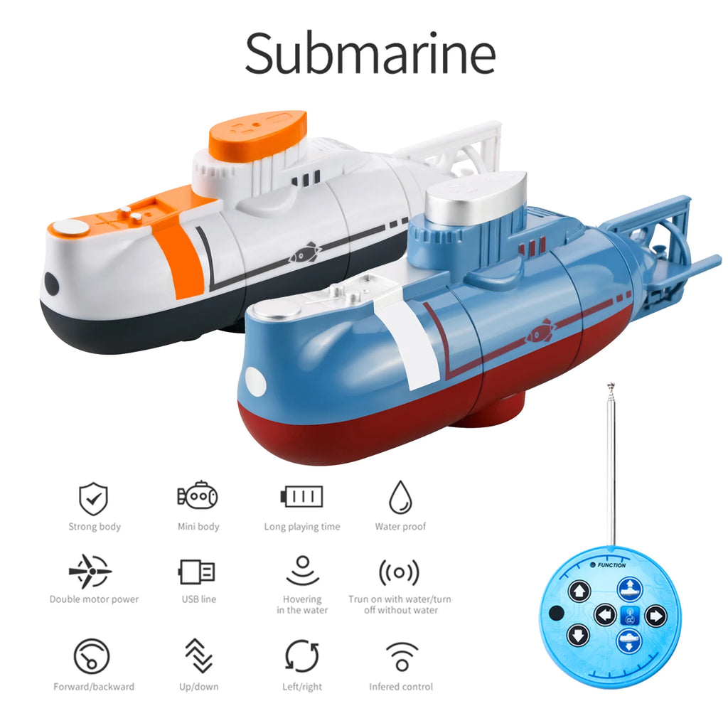 Mini RC Submarine 0.1m/s Speed Remote Control Boat Waterproof