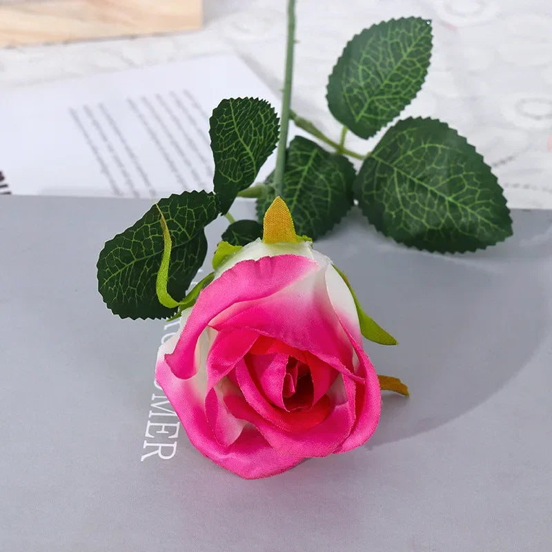 Simulated Single Rose Living Room Dining Table Decoration Artificial Flower Ornaments Wedding Decoration Home Decor