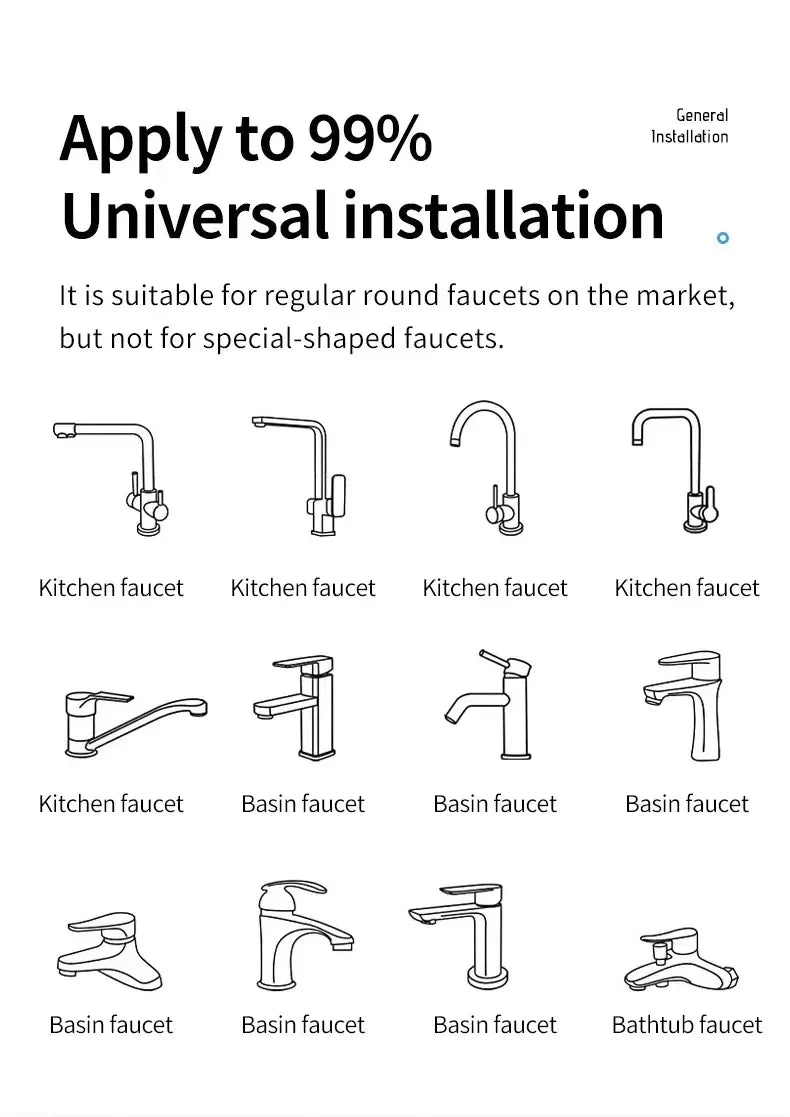 Rotatable Multifunctional Extension Faucet Aerator Kitchen Sink Faucet Extender Adapter Bathroom Tap Swivel Robotic Arm Sink Fit