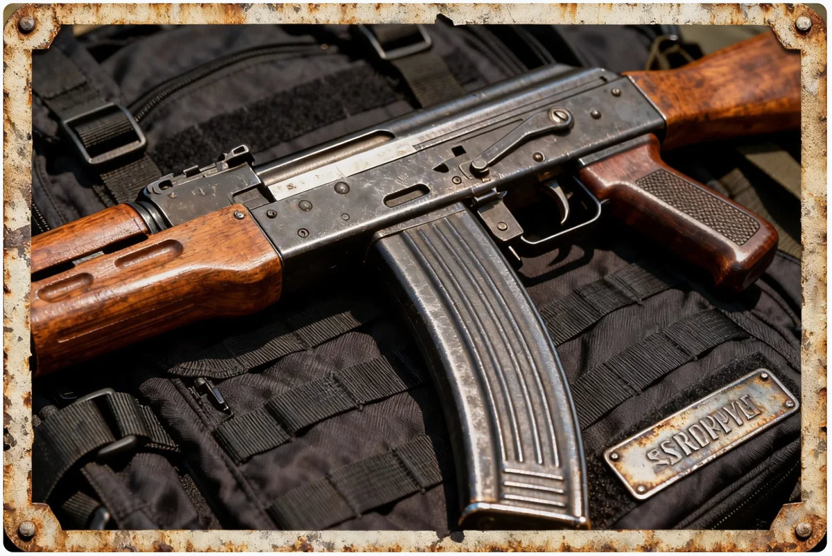 Vintage Pistol Metal  Sign Retro Gun Wall Art Iron Plaque HD Print for Home Bar Club Wall Decor
