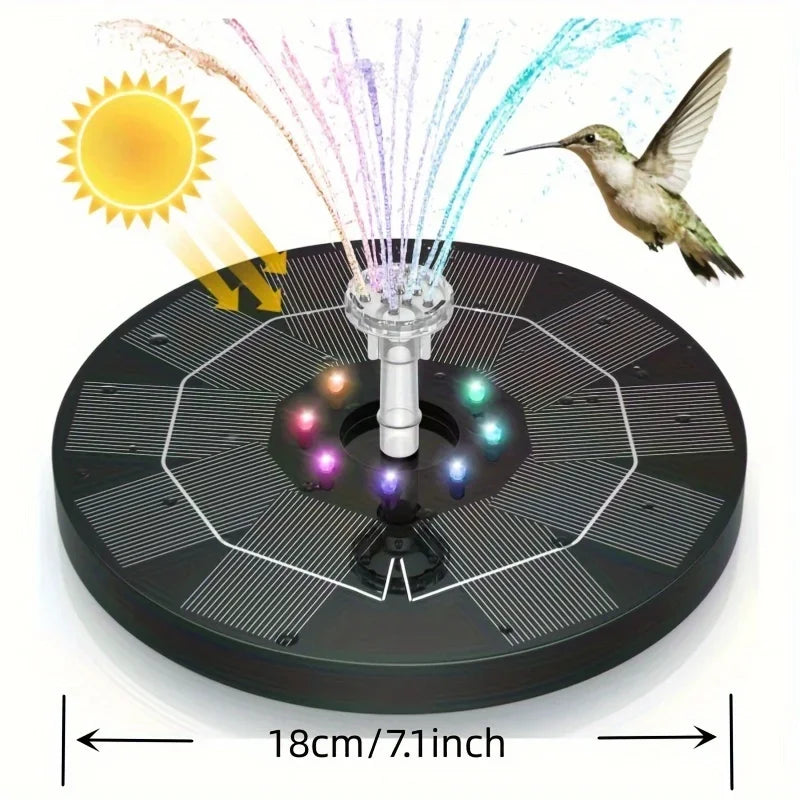 3W/3.5W solar fountain with LED lights, creative DIY fish pond decoration, suitable for garden bird bath, pond, swimming pool