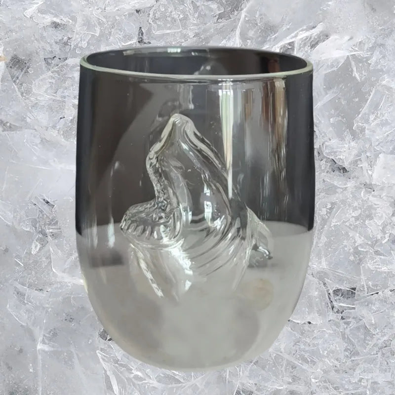 3d Great White Shark Movie Souvenir Glass Cup Transparent Ocean Animal Shaped Whiskey Beer Drinkwares Home Decorations Statues