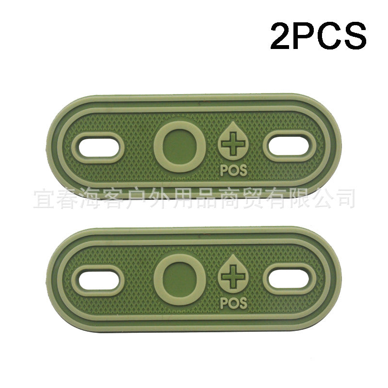 2PCS Shoelace Blood Buckle Charm PVC Tactical Bag Clothing Zipper Blood Tag Charm Military Patches Tactical Patch