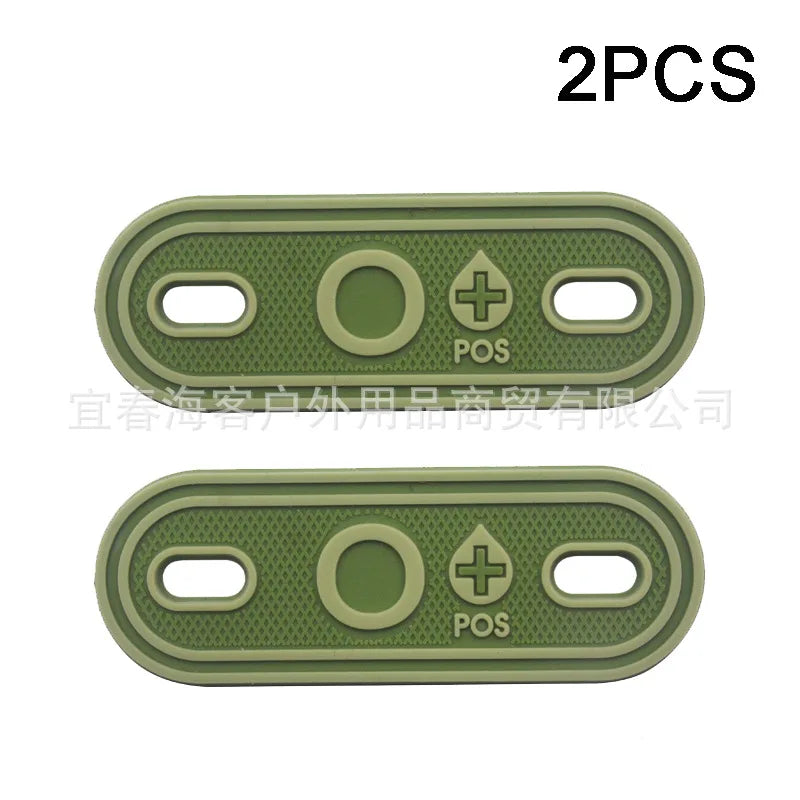 2PCS Shoelace Blood Buckle Charm PVC Tactical Bag Clothing Zipper Blood Tag Charm Military Patches Tactical Patch