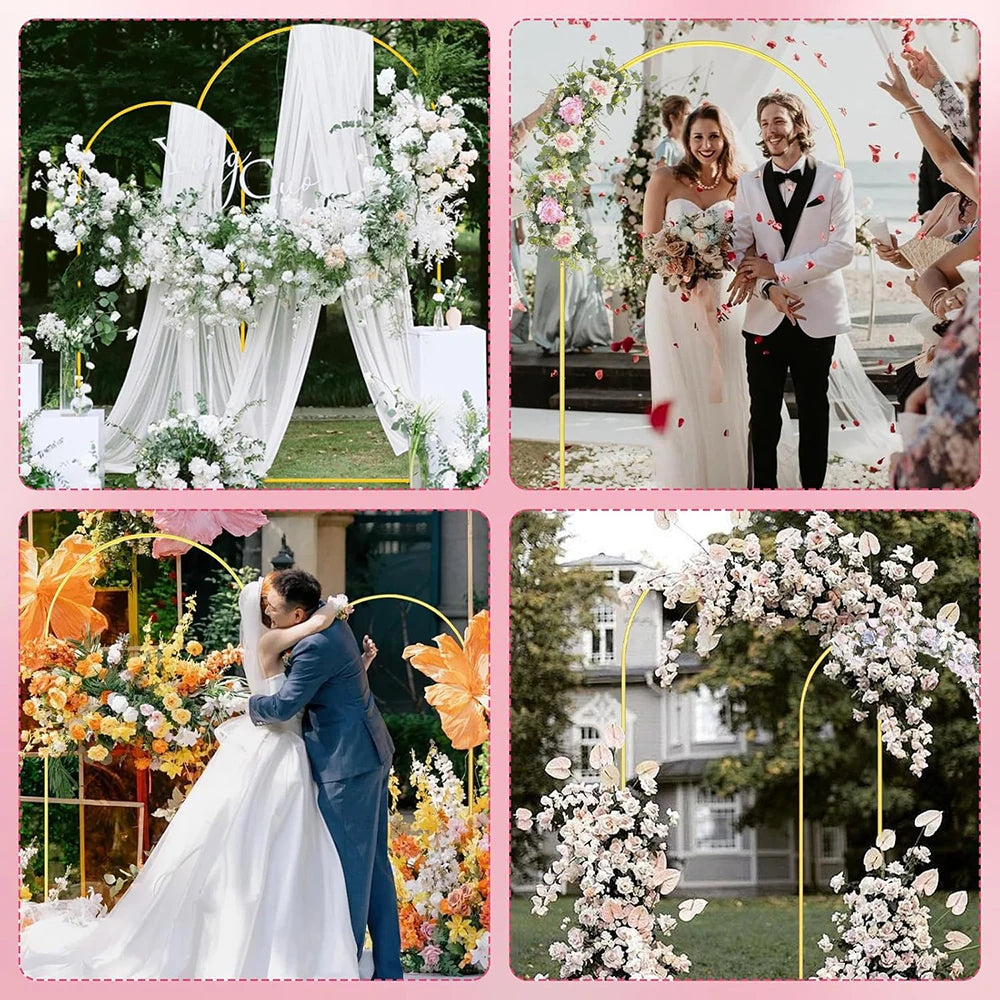 Metal Gold Wedding Arch Stand 1PCS 3.9FT 5.9FT 7.2FT