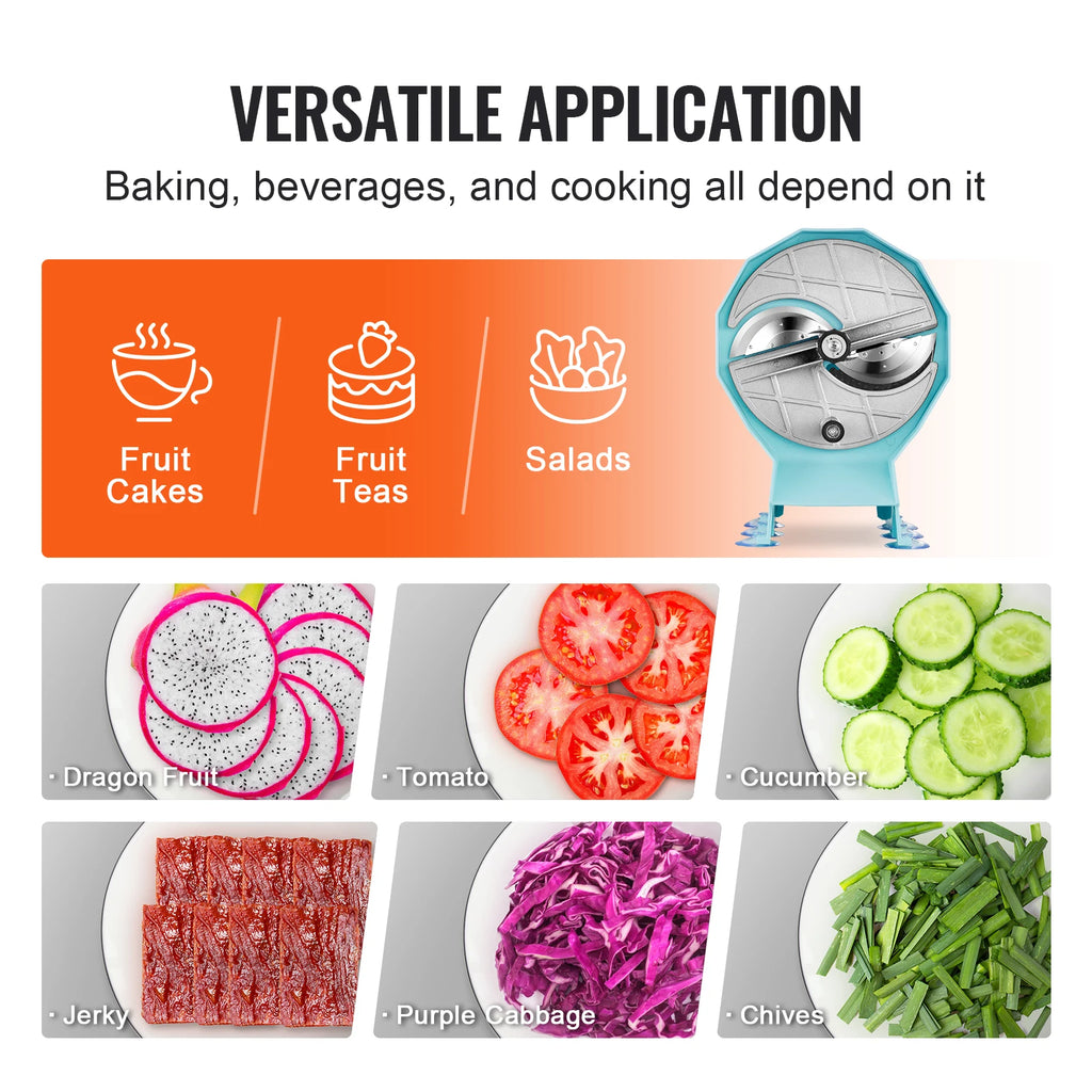 SucceBuy Manual Vegetable Fruit Slicer 0-0.5"/0-12mm Adjustable Commercial Slicer