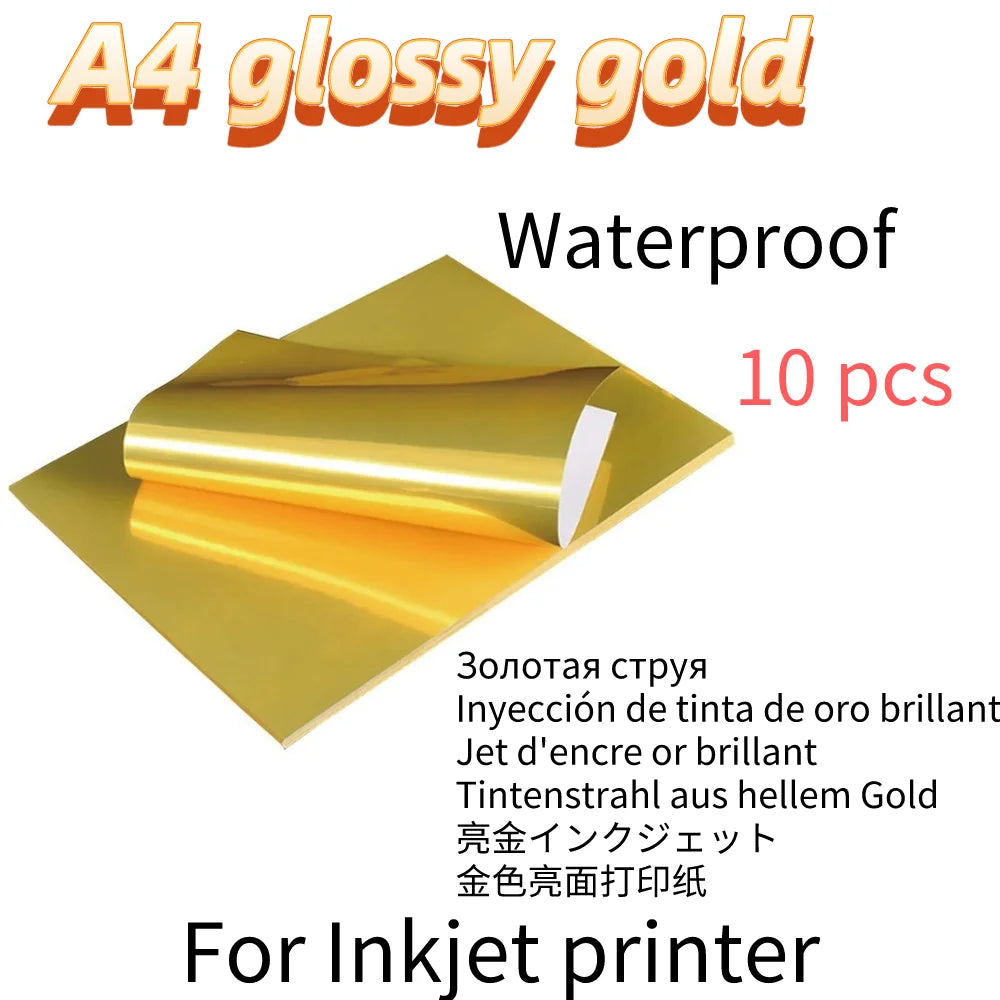50/10 Sheets A4 Transparent Printable Vinyl Sticker Paper Waterproof Self-Adhesive Glossy paper for Inkjet Printer DIY Crafts