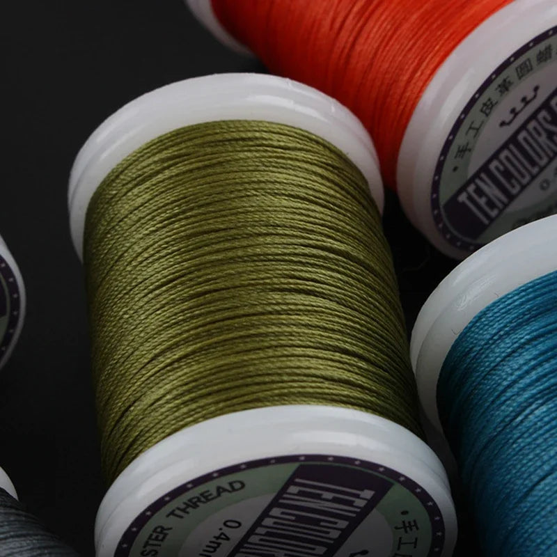hilo elástico costura Waxed Thread Accessories Leather Craft Sewing Thread Round Waxed Thread Polyester Cord Wax Coated Strings