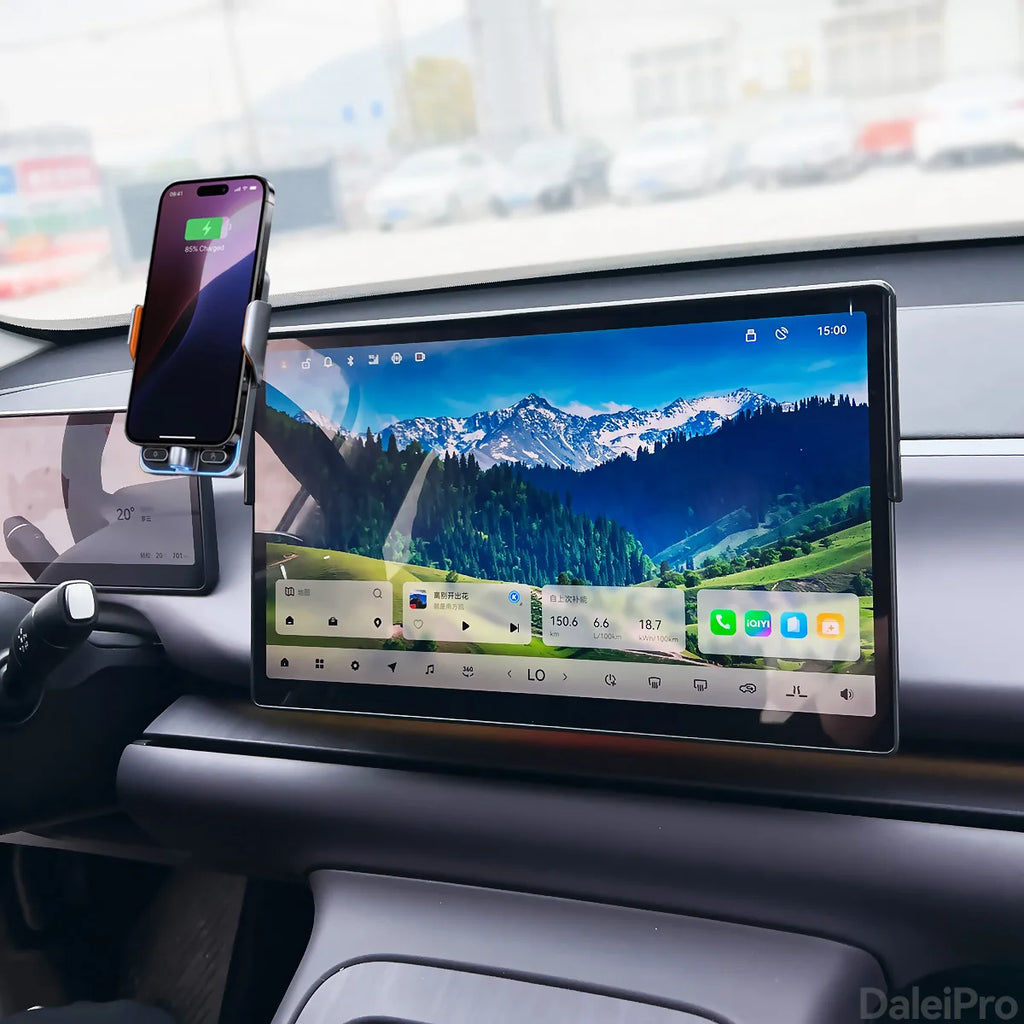 For 2024 2025 Leapmotor C10 Car Phone Holder Screen Fixed Clip Wireless Charger Phone Mount Qi Phone Charger Mounts Accessories