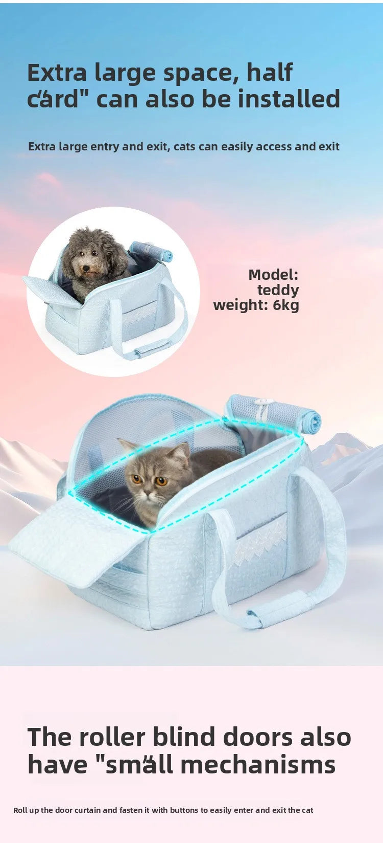 Pink Lace Cat Carrier Pet Backpack Breathable Small Dog Bag Shoulder Handheld Outing Pet Seat Carrier Pack Puppies Breathable