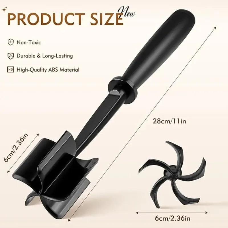 1pc Meat Chopper Handheld Meat Slicer and Blender Multifunctional Manual Masher and Shredder Kitchen Stirring Stick Cooking Tool