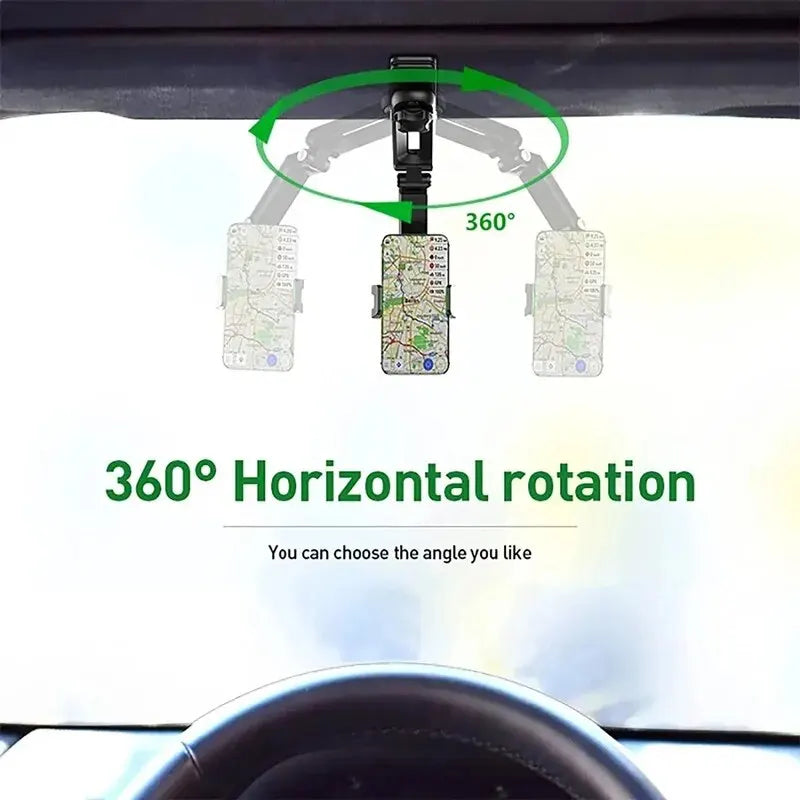 1080 Rotating Sun Visor Car Phone Holder Mount GPS Cell Mobile Car