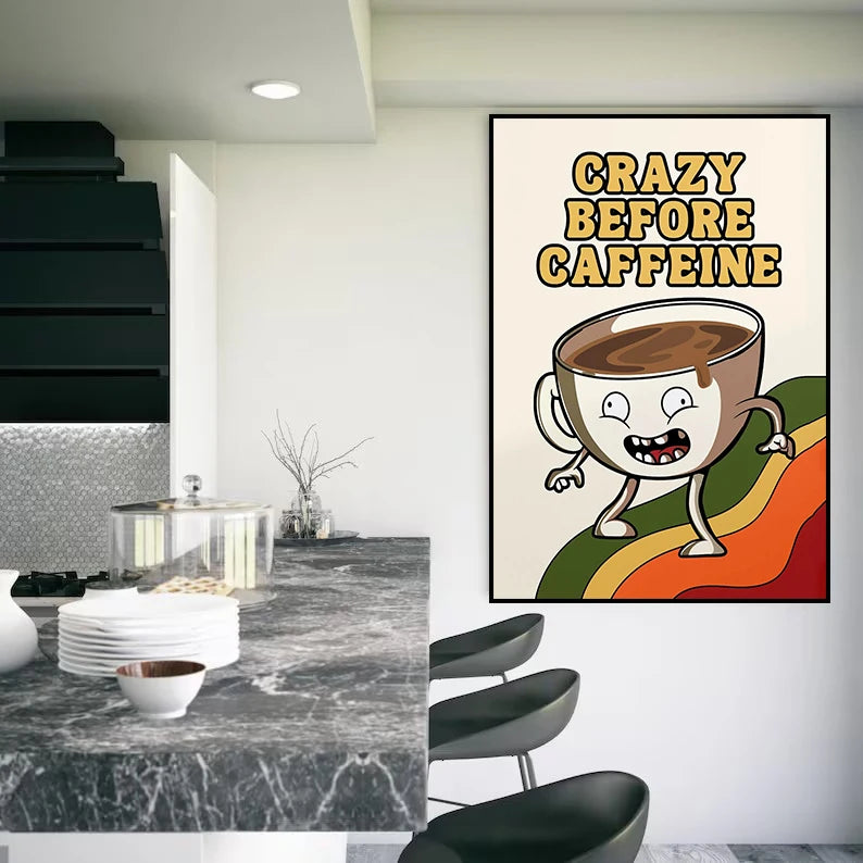 Retro Interesting Cartoon Poster Print Canvas Art Pictures Home for Kitchen and Living Room Modern Wall Decor Frameless Painting