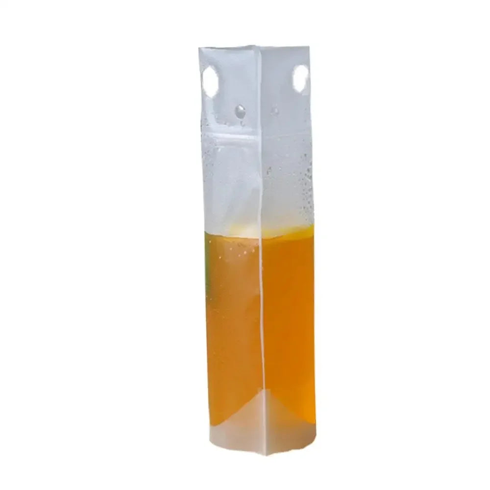 50Pcs Clear Plastic Drinking Packaging Bag Food Fresh Keeping Transparent Beverage Juice Milk Coffee Pouch Zip Bag Without Straw