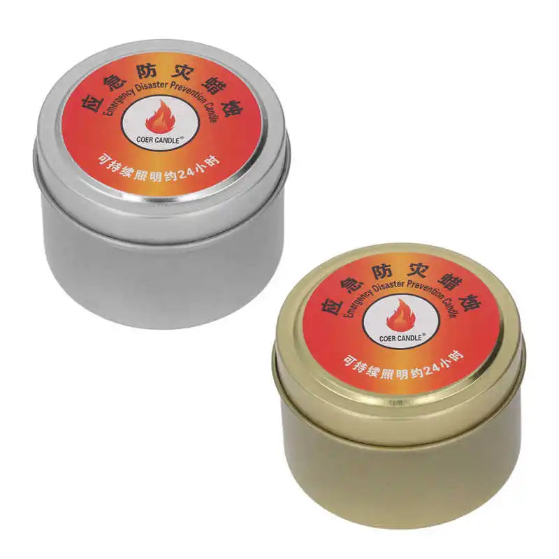 Outdoor Survival Candle 24 Hours Windproof Bright Waterproof Smokeless Camping Candle for Home Wilderness